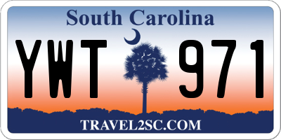 SC license plate YWT971