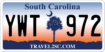 SC license plate YWT972