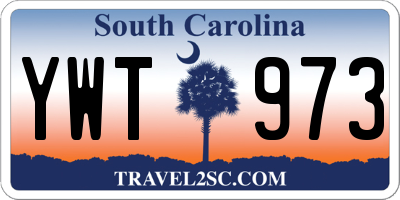 SC license plate YWT973