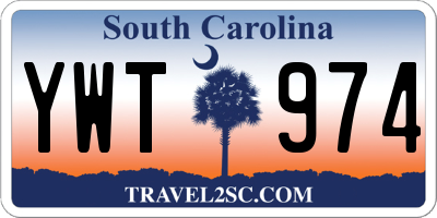 SC license plate YWT974