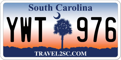 SC license plate YWT976