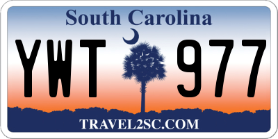 SC license plate YWT977