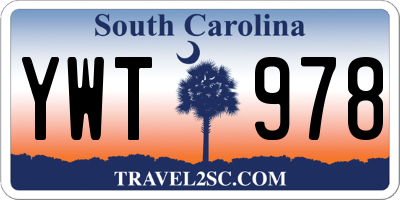 SC license plate YWT978
