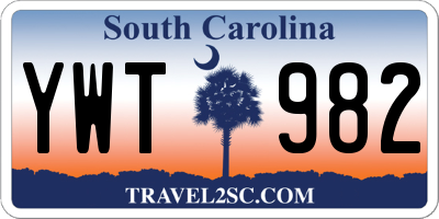 SC license plate YWT982