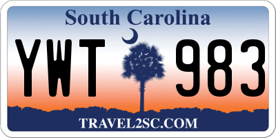 SC license plate YWT983