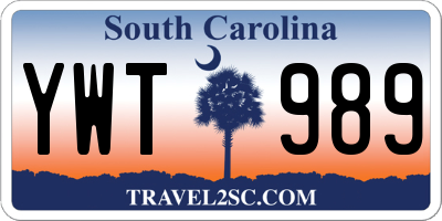 SC license plate YWT989