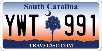SC license plate YWT991