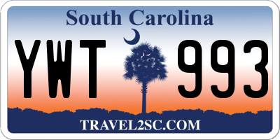 SC license plate YWT993