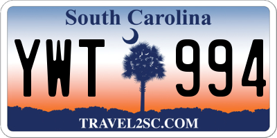 SC license plate YWT994