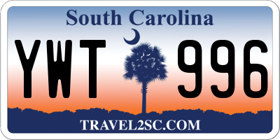 SC license plate YWT996