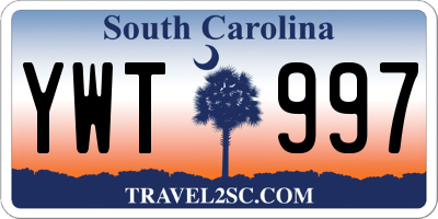 SC license plate YWT997