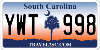 SC license plate YWT998