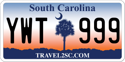 SC license plate YWT999