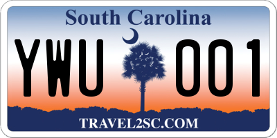 SC license plate YWU001