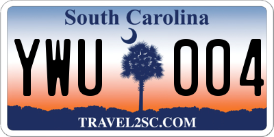 SC license plate YWU004