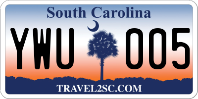 SC license plate YWU005