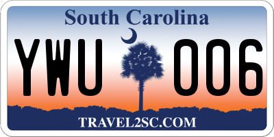 SC license plate YWU006