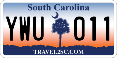SC license plate YWU011