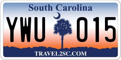 SC license plate YWU015