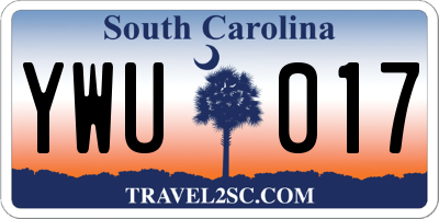 SC license plate YWU017