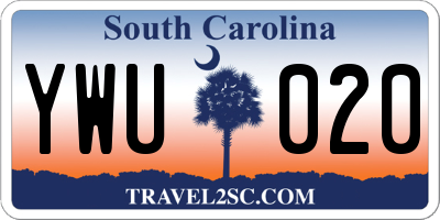 SC license plate YWU020