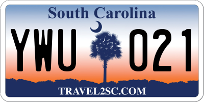 SC license plate YWU021