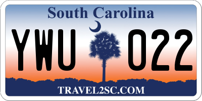 SC license plate YWU022