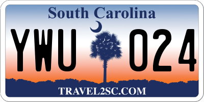 SC license plate YWU024