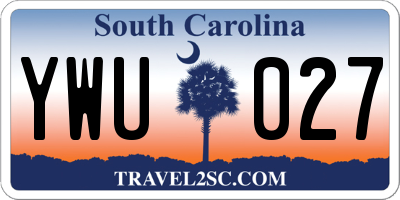 SC license plate YWU027