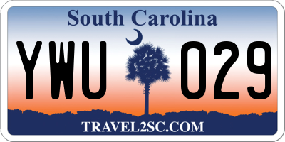 SC license plate YWU029