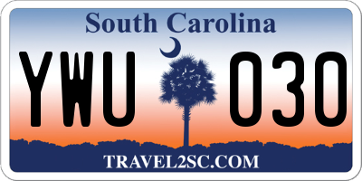 SC license plate YWU030