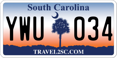 SC license plate YWU034