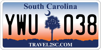 SC license plate YWU038