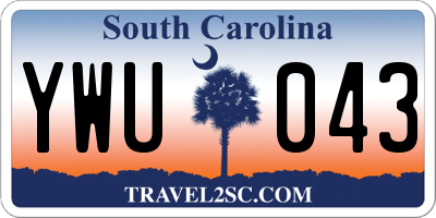 SC license plate YWU043