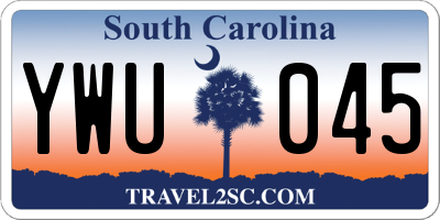 SC license plate YWU045