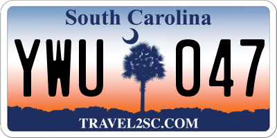 SC license plate YWU047