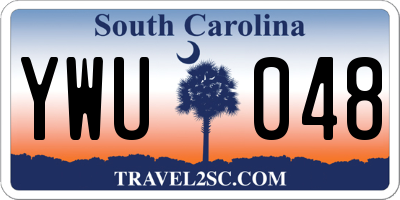 SC license plate YWU048