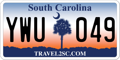 SC license plate YWU049