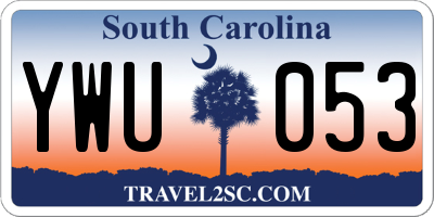 SC license plate YWU053