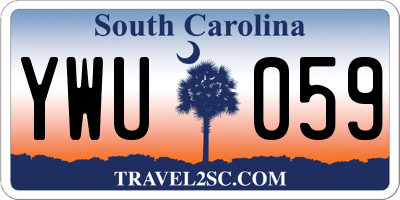 SC license plate YWU059