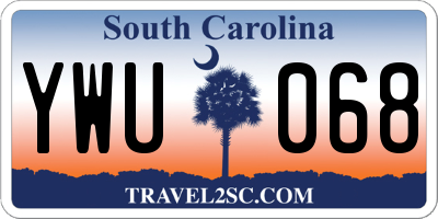 SC license plate YWU068