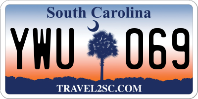 SC license plate YWU069