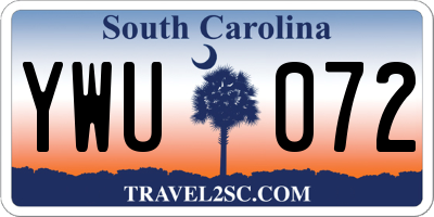 SC license plate YWU072