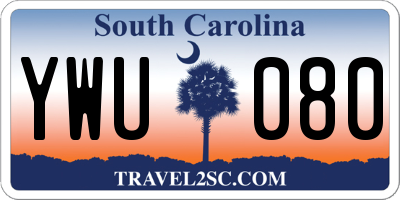 SC license plate YWU080