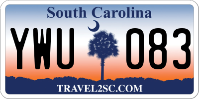 SC license plate YWU083