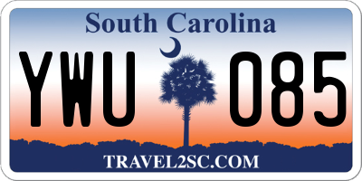 SC license plate YWU085