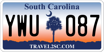 SC license plate YWU087