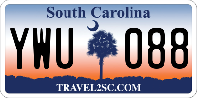 SC license plate YWU088