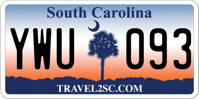 SC license plate YWU093