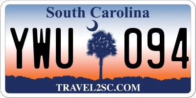 SC license plate YWU094